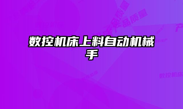 數控機床上料自動機械手